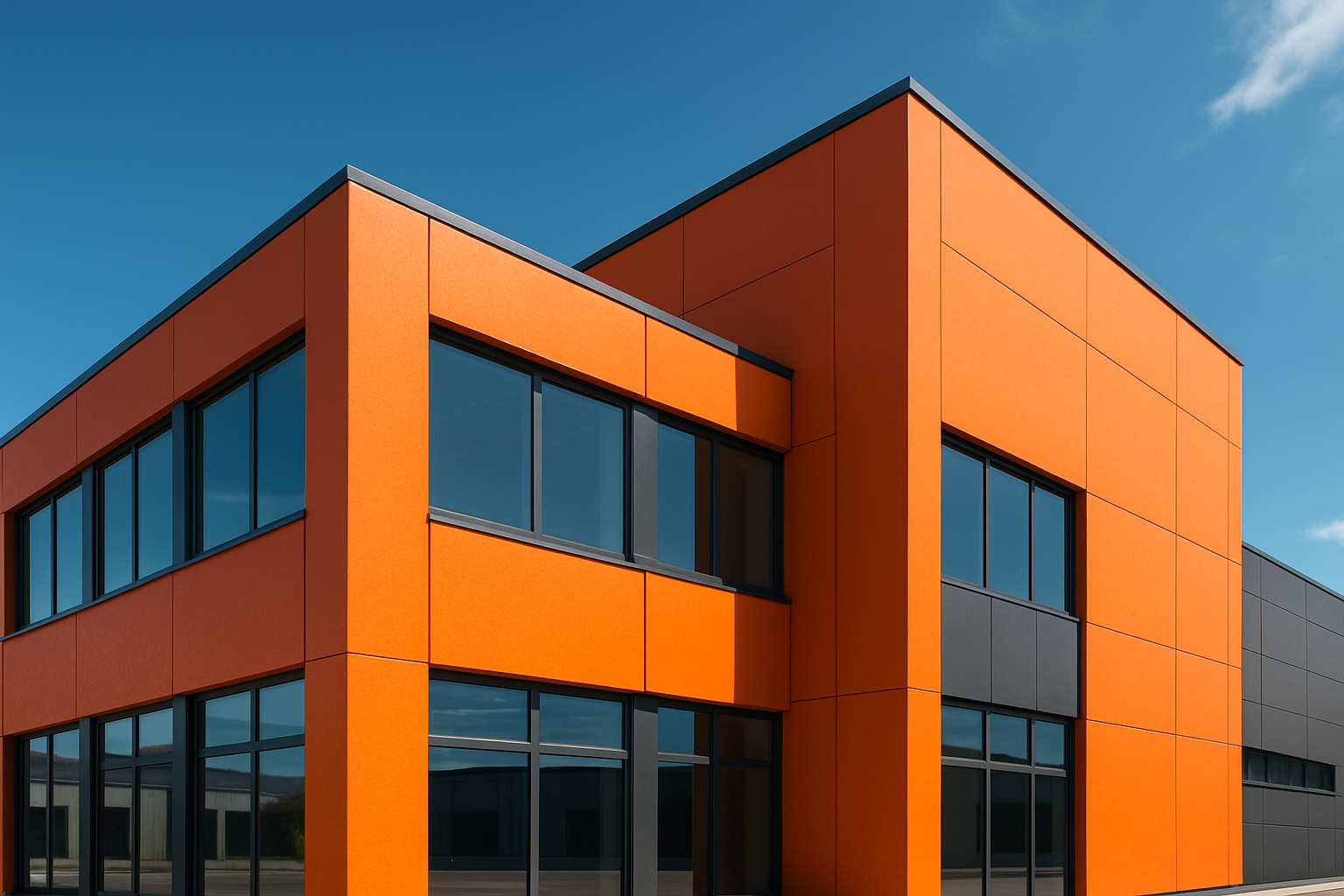 Architectural facade coated